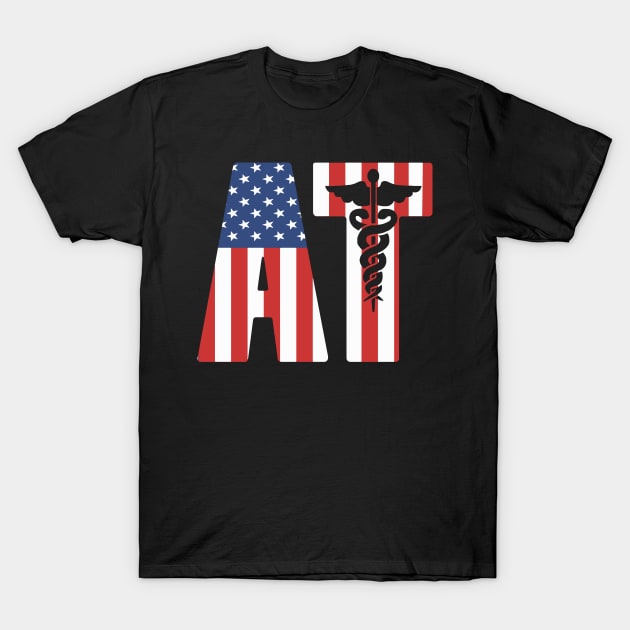 Athletic Trainer - Proud USA Flag American AT T-Shirt by Shirtbubble